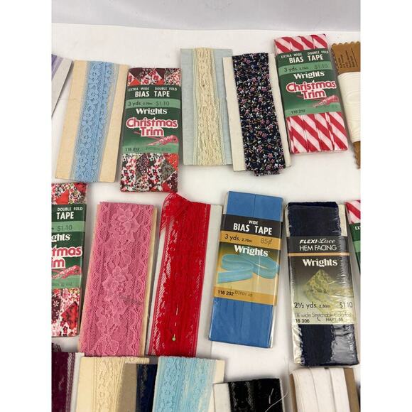 VTG Large MIX Rick Rack Trim Bias Tape Lace Seam Binding Assorted Colors 55+ - Picture 3 of 9